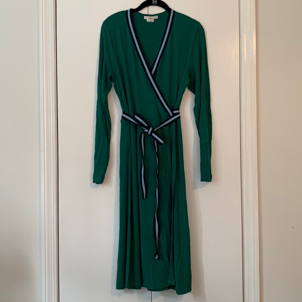 Boden Kelly Green Wrap Dress, US size 12L, UK size 16L. Stretch Jersey fabric